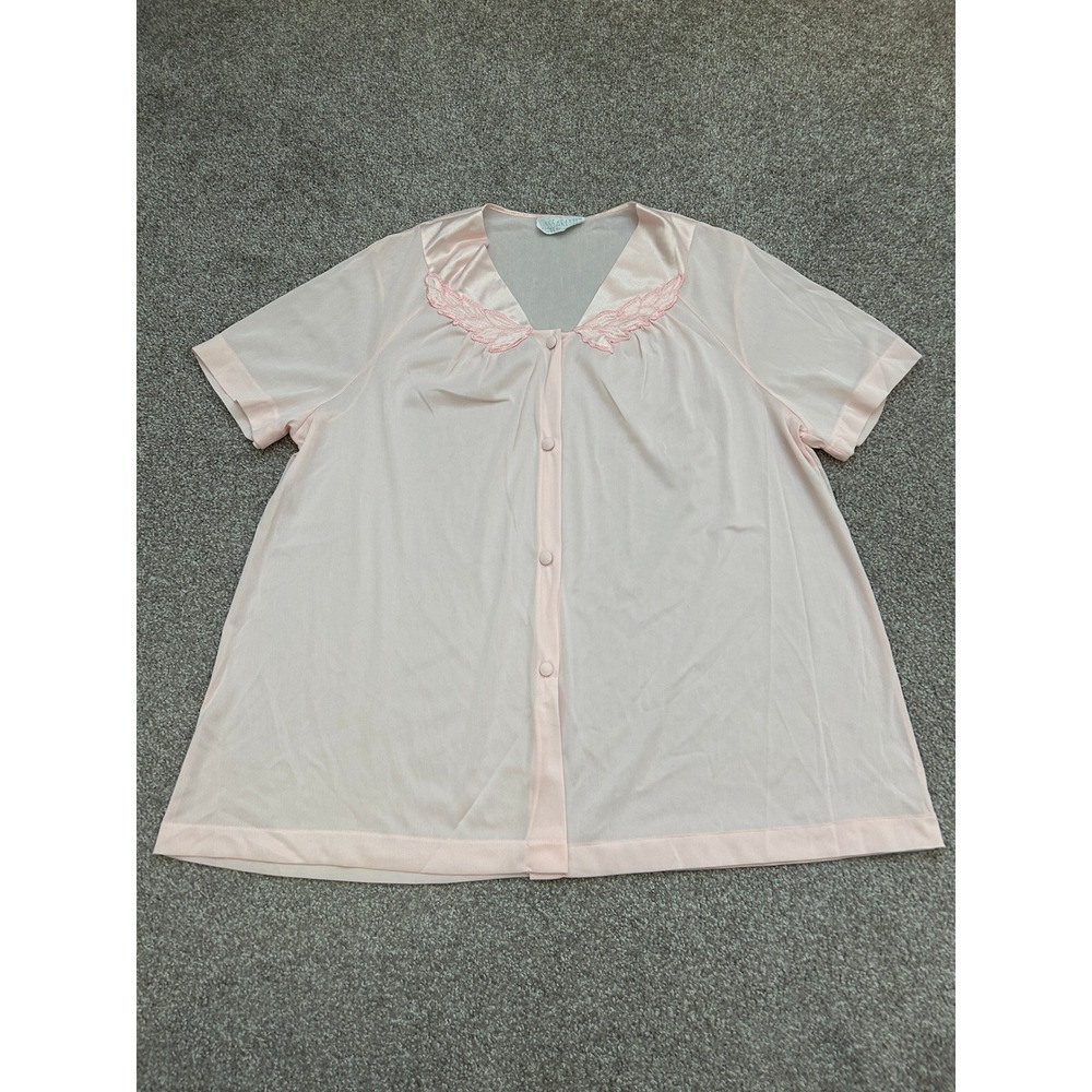 Vassarette Bed Jacket Womens Large Pink Excellent Vintage Embroidered USA Made